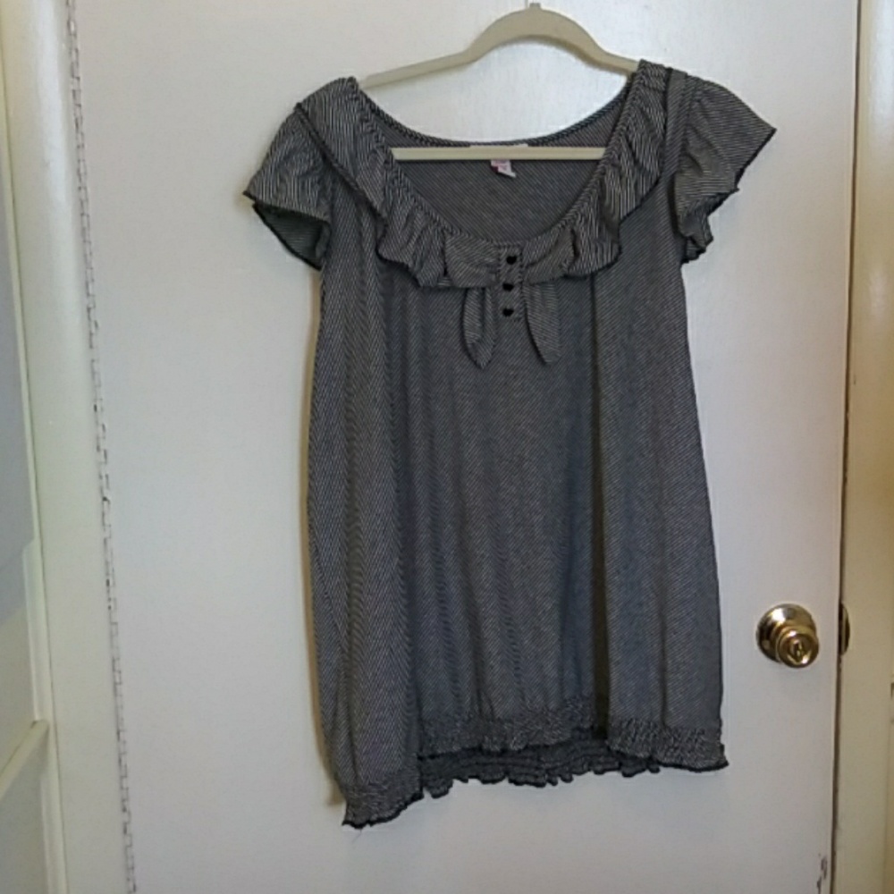 Black and white stripped tank